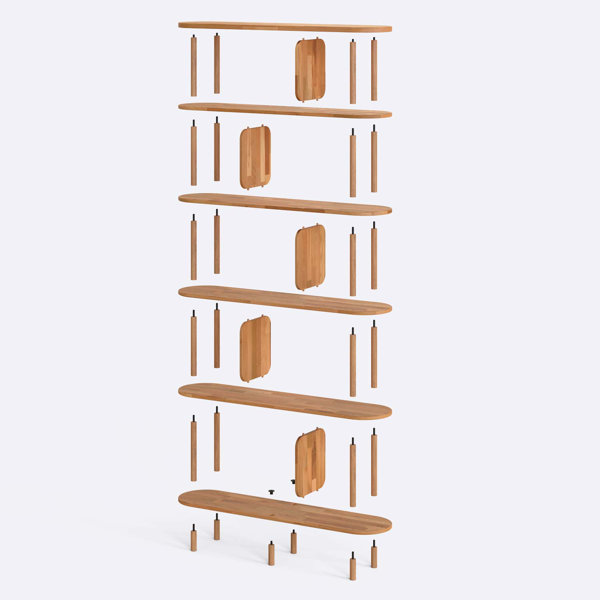 Demontha 67.5'' H x 47.2'' W Solid Wood Bookcase Wayfair